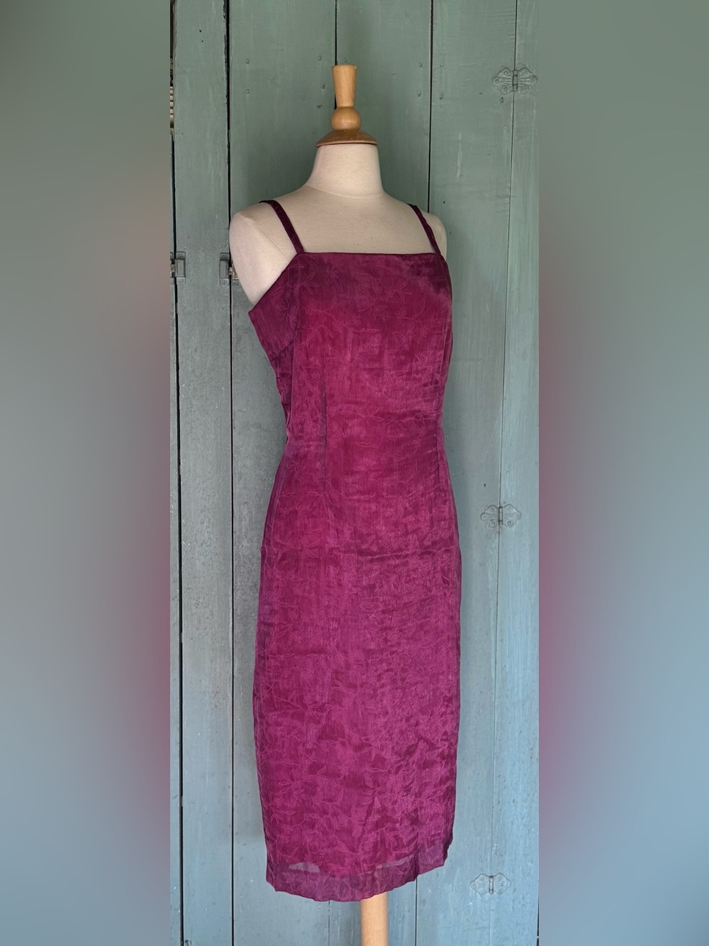 Designer CARFI SL Madrid Spain Silky Rayon Strap Wiggle Evening Cocktail Dress